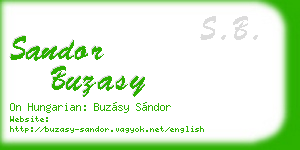 sandor buzasy business card