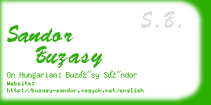 sandor buzasy business card